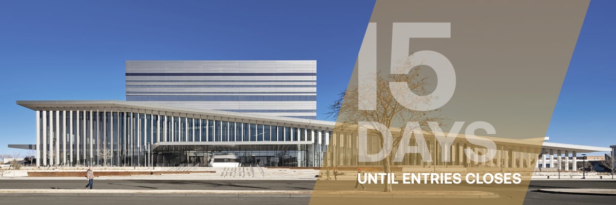 15 days until entries closes and a photo of Buddy Holly Hall of Performing Arts and Sciences