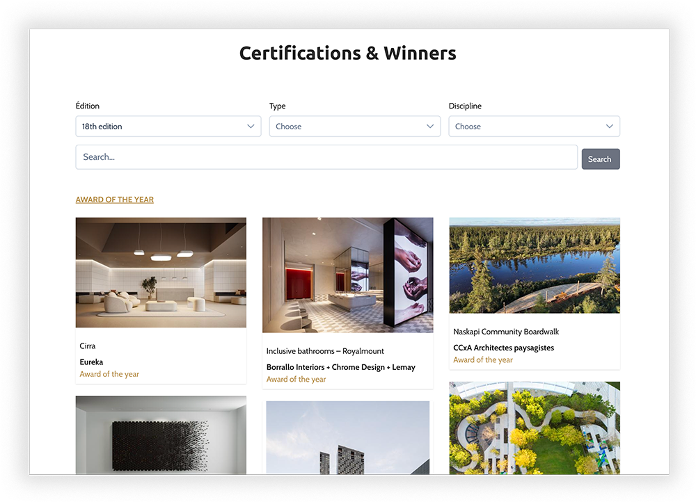 Certifications and Winners