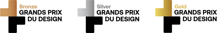 Logos GRANDS PRIX DU DESIGN Awards: Bronze Certification, Silver Certification & Gold Certification