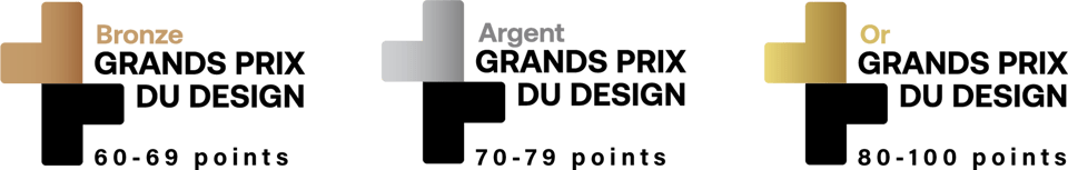 Logos certifications Or, Argent et Bronze - GRANDS PRIX DU DESIGN 17e édition