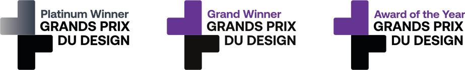 Logos GRANDS PRIX DU DESIGN Awards: Platinum Winner, Grand Winner & Award of the Year
