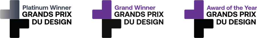 Logos GRANDS PRIX DU DESIGN Awards: Platinum Winner, Grand Winner & Award of the Year